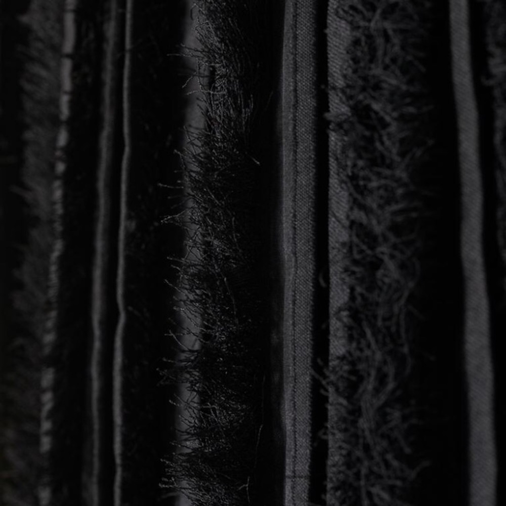 H&M BLACK PLEATED CHIFFON FRINGE RIBBON TRIM COQUETTE MINI SKIRT 14 NWT - Picture 7 of 8